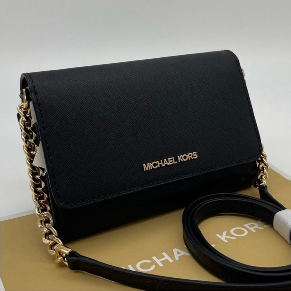 Michael Kors Black and Gold Phone Crossbody Bag - Picture 10 of 13